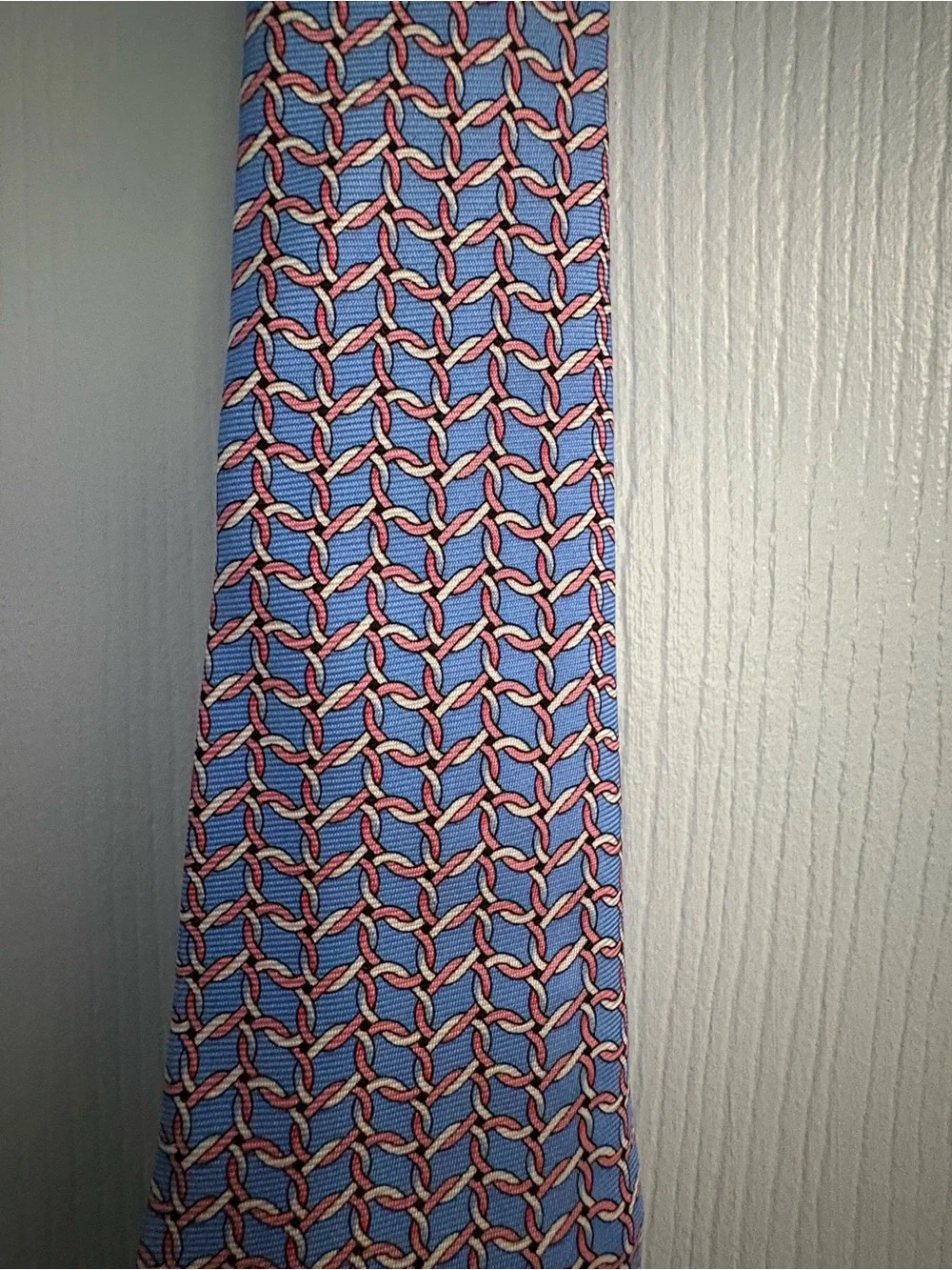 Brooks Brothers Blue and Pink Geometric Silk Tie